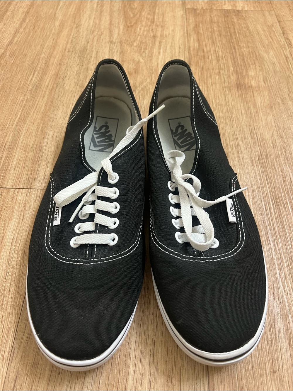 Vans Black Canvas Low-Top Sneakers with White Laces